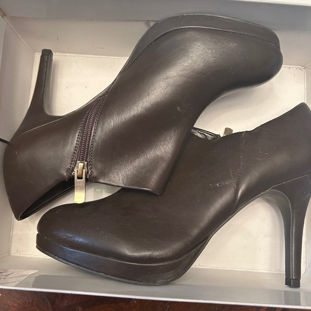 Brown Leather 3” Boot Heels